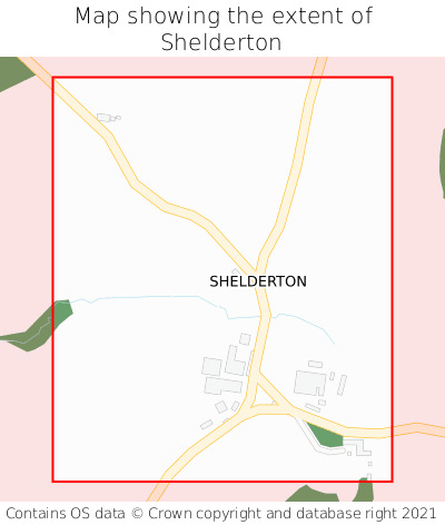 Map showing extent of Shelderton as bounding box