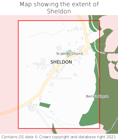 Map showing extent of Sheldon as bounding box
