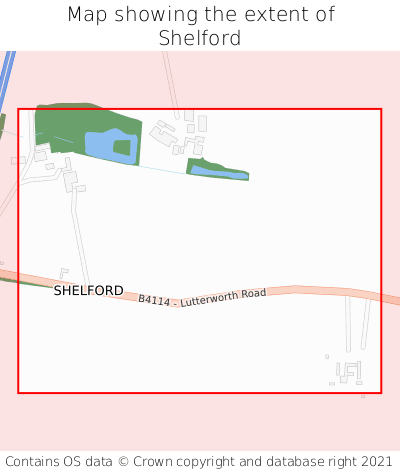 Map showing extent of Shelford as bounding box