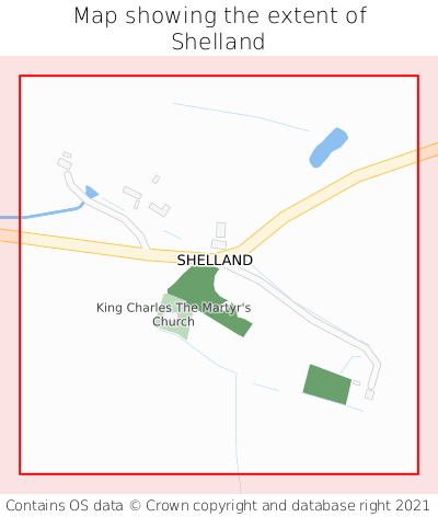 Map showing extent of Shelland as bounding box
