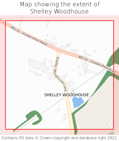 Map showing extent of Shelley Woodhouse as bounding box