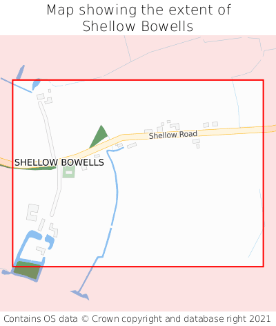 Map showing extent of Shellow Bowells as bounding box