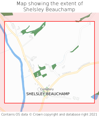 Map showing extent of Shelsley Beauchamp as bounding box
