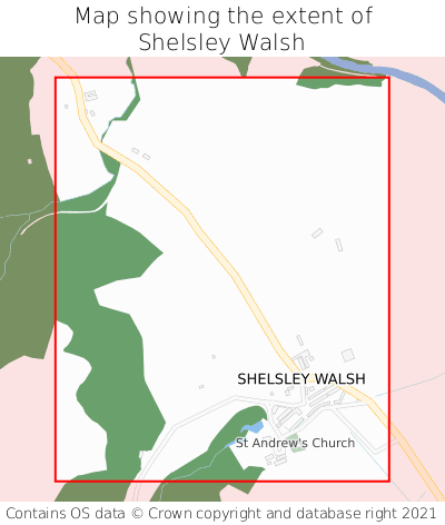 Map showing extent of Shelsley Walsh as bounding box
