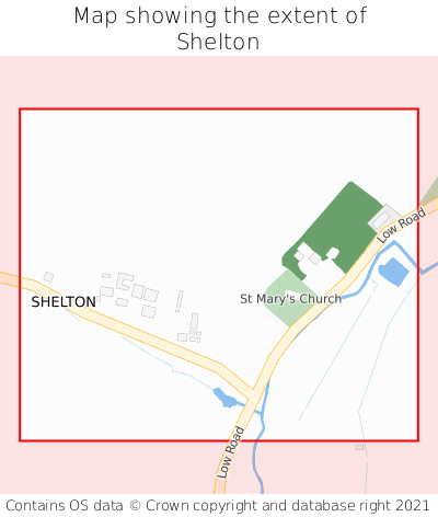 Map showing extent of Shelton as bounding box