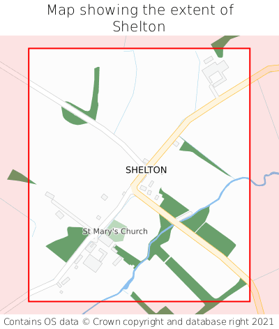 Map showing extent of Shelton as bounding box