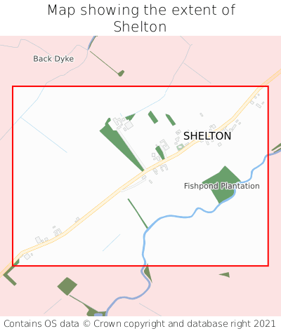 Map showing extent of Shelton as bounding box