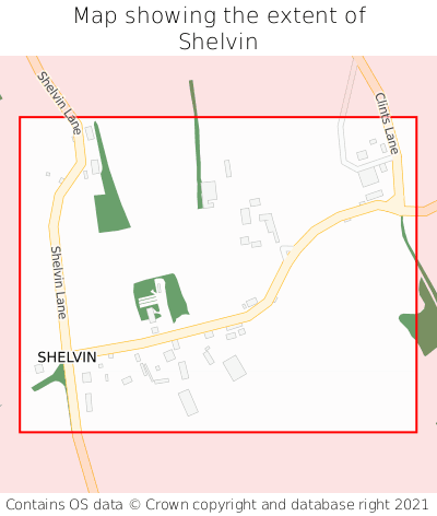 Map showing extent of Shelvin as bounding box