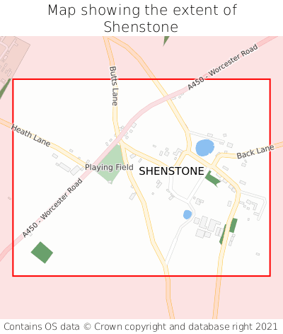 Map showing extent of Shenstone as bounding box