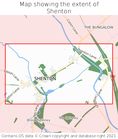 Map showing extent of Shenton as bounding box