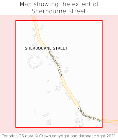 Map showing extent of Sherbourne Street as bounding box