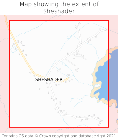 Map showing extent of Sheshader as bounding box