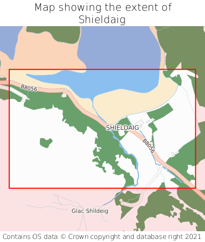 Map showing extent of Shieldaig as bounding box
