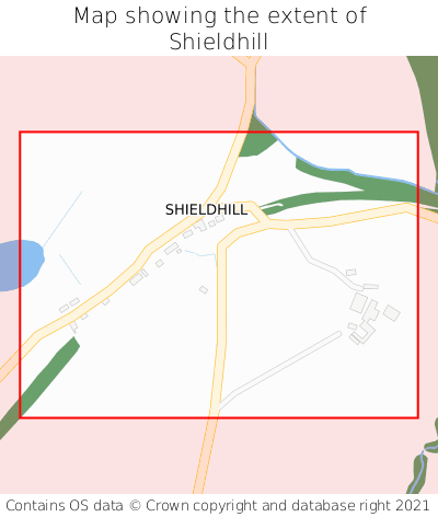 Map showing extent of Shieldhill as bounding box