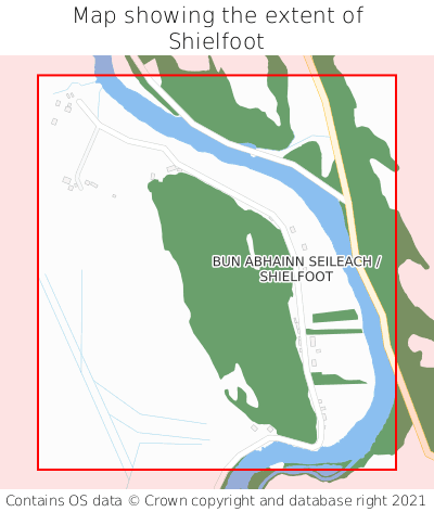 Map showing extent of Shielfoot as bounding box