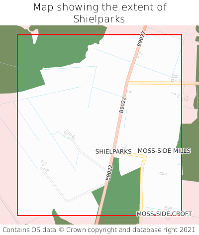 Map showing extent of Shielparks as bounding box