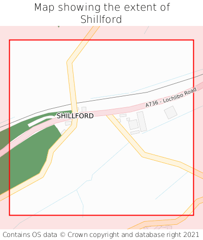 Map showing extent of Shillford as bounding box