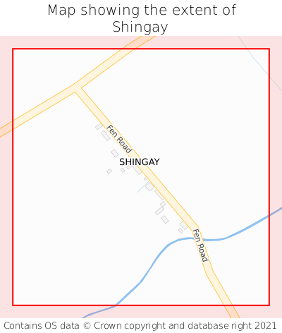 Map showing extent of Shingay as bounding box