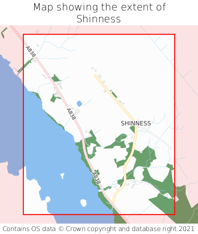 Map showing extent of Shinness as bounding box