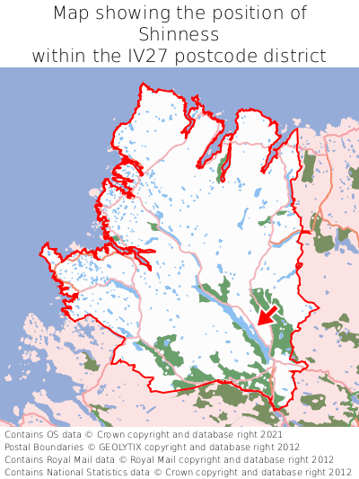 Map showing location of Shinness within IV27