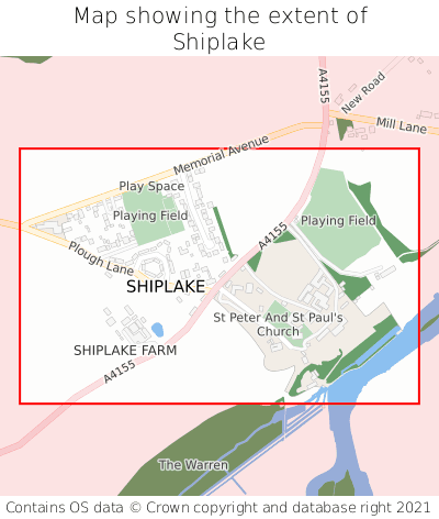 Map showing extent of Shiplake as bounding box