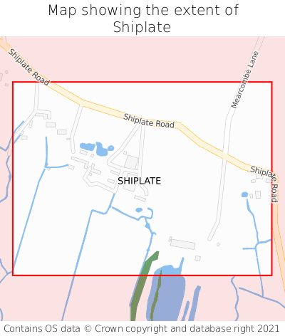 Map showing extent of Shiplate as bounding box