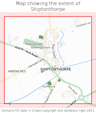 Map showing extent of Shiptonthorpe as bounding box