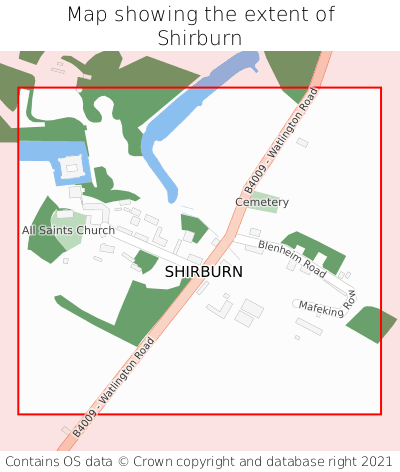 Map showing extent of Shirburn as bounding box