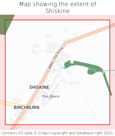 Map showing extent of Shiskine as bounding box