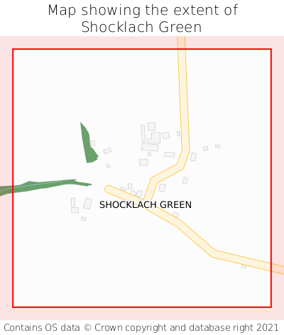 Map showing extent of Shocklach Green as bounding box