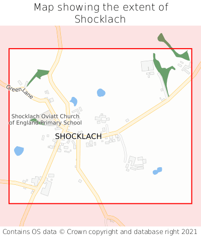 Map showing extent of Shocklach as bounding box