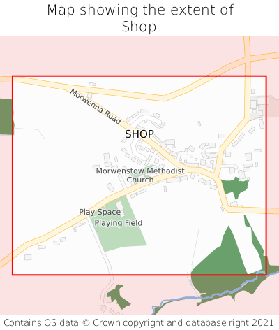 Map showing extent of Shop as bounding box