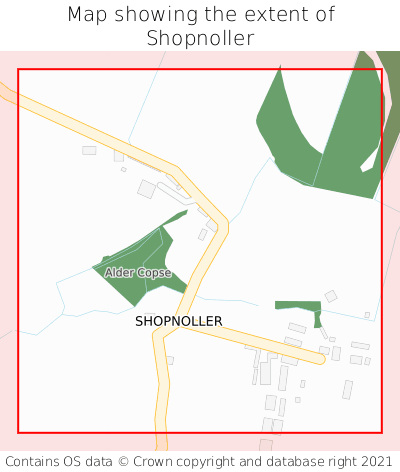 Map showing extent of Shopnoller as bounding box
