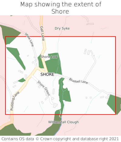 Map showing extent of Shore as bounding box