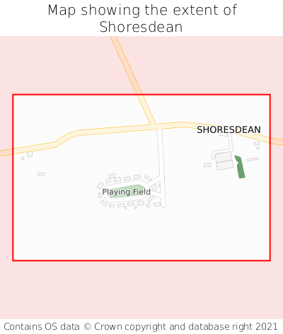 Map showing extent of Shoresdean as bounding box