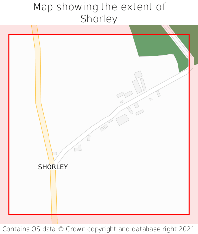 Map showing extent of Shorley as bounding box