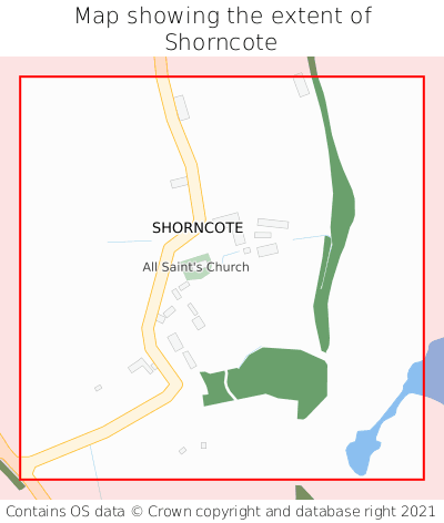Map showing extent of Shorncote as bounding box