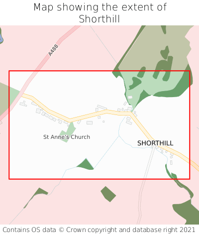 Map showing extent of Shorthill as bounding box
