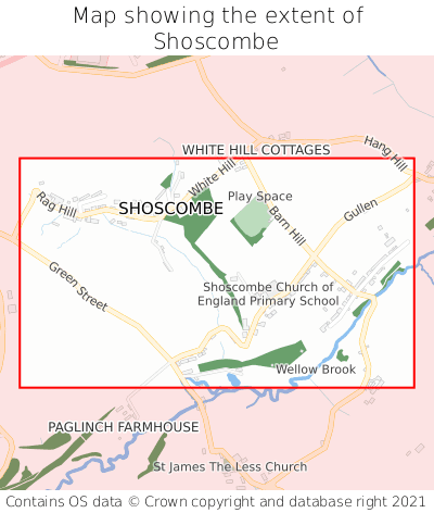 Map showing extent of Shoscombe as bounding box