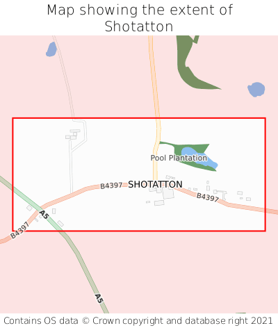 Map showing extent of Shotatton as bounding box