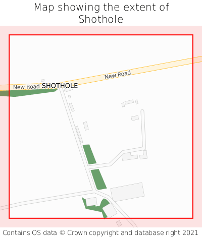 Map showing extent of Shothole as bounding box