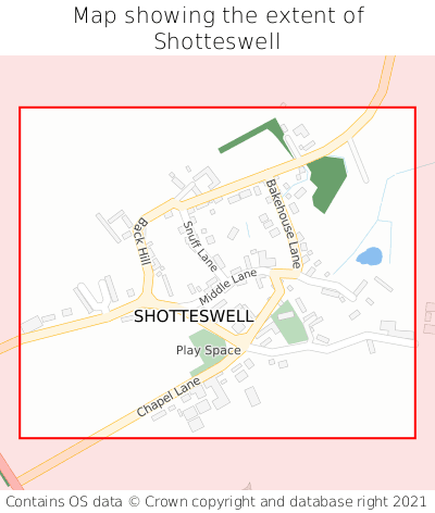 Map showing extent of Shotteswell as bounding box