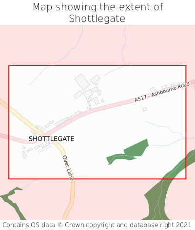 Map showing extent of Shottlegate as bounding box