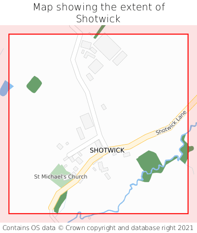 Map showing extent of Shotwick as bounding box