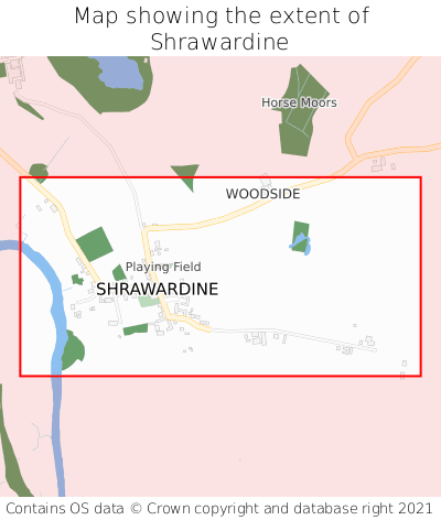 Map showing extent of Shrawardine as bounding box