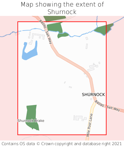 Map showing extent of Shurnock as bounding box
