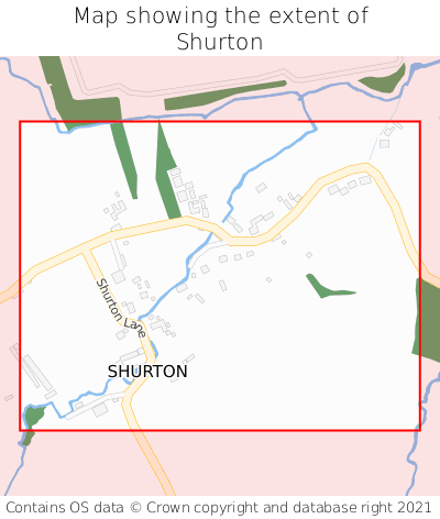 Map showing extent of Shurton as bounding box