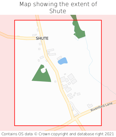 Map showing extent of Shute as bounding box