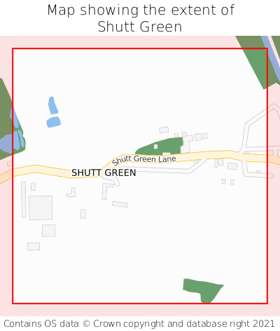 Map showing extent of Shutt Green as bounding box