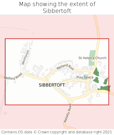 Map showing extent of Sibbertoft as bounding box